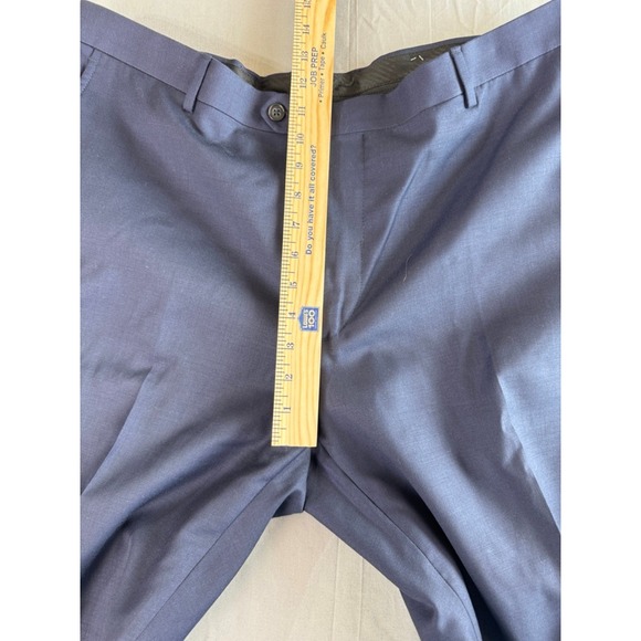 NWT JOS A BANK PANTS 40R 36 UNHEMMED CUSTOM EXPRESS NAVY BLUE FLAT FRONT‎ NEW - Picture 6 of 14